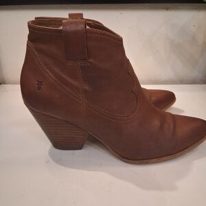 Frye Brown Leather Ankle Booties